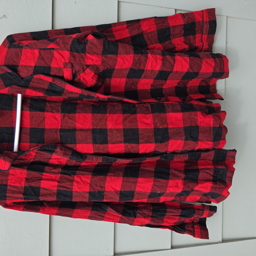 Plaid Button Down Shirt - Red and Black